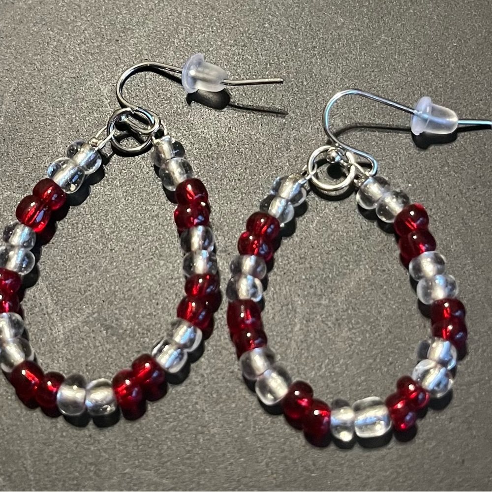 Seed beed hoop earrings!!